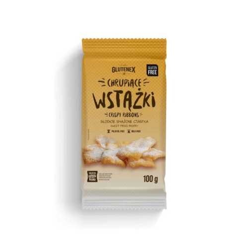 Chrupiące wstążki jak faworki - ciastka bezglutenowe 100g Glutenex